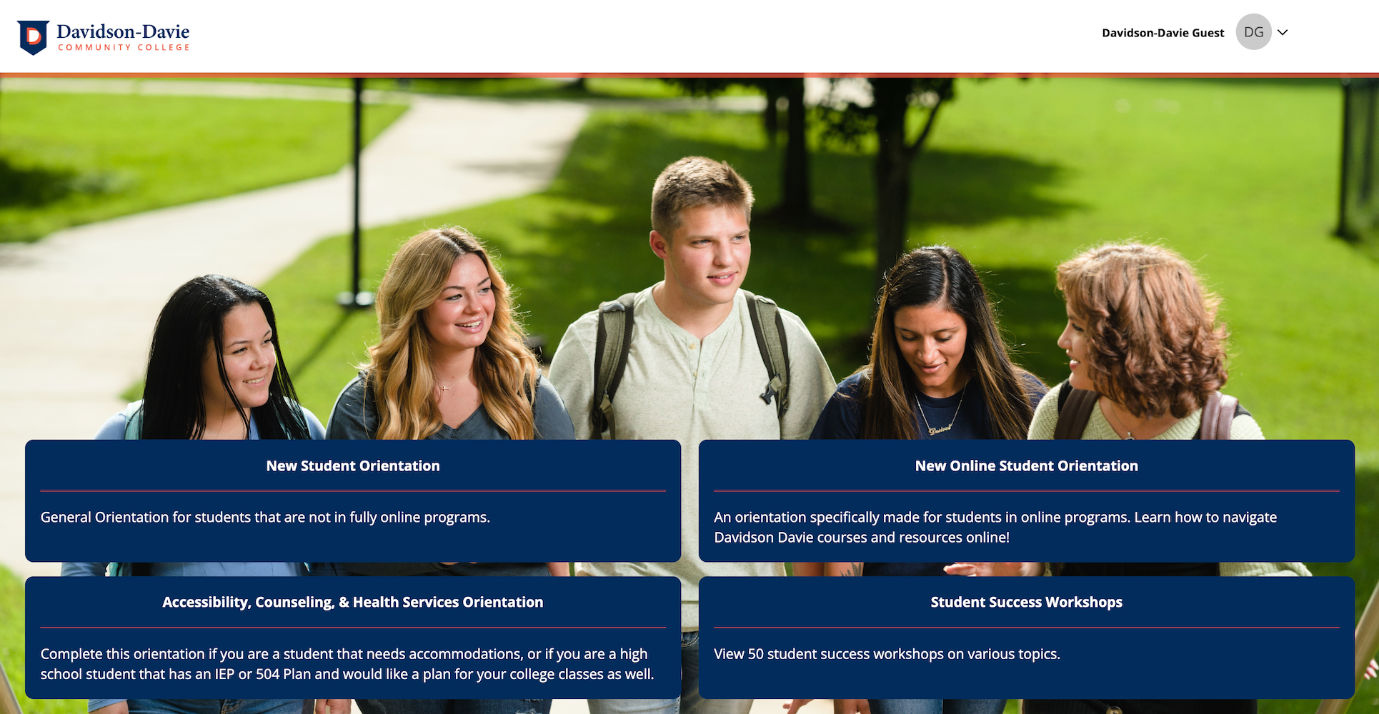 Davidson-Davie Community College dashboard example