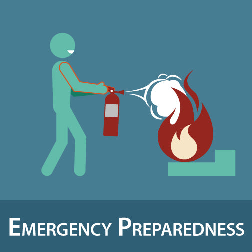 emergency  preparedness person putting a fire out icon