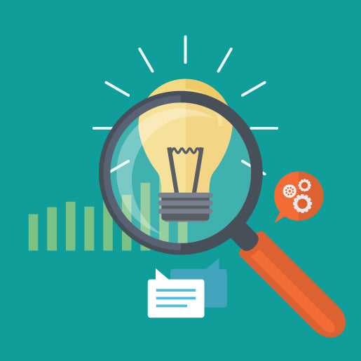 magnified lightbulb idea icon