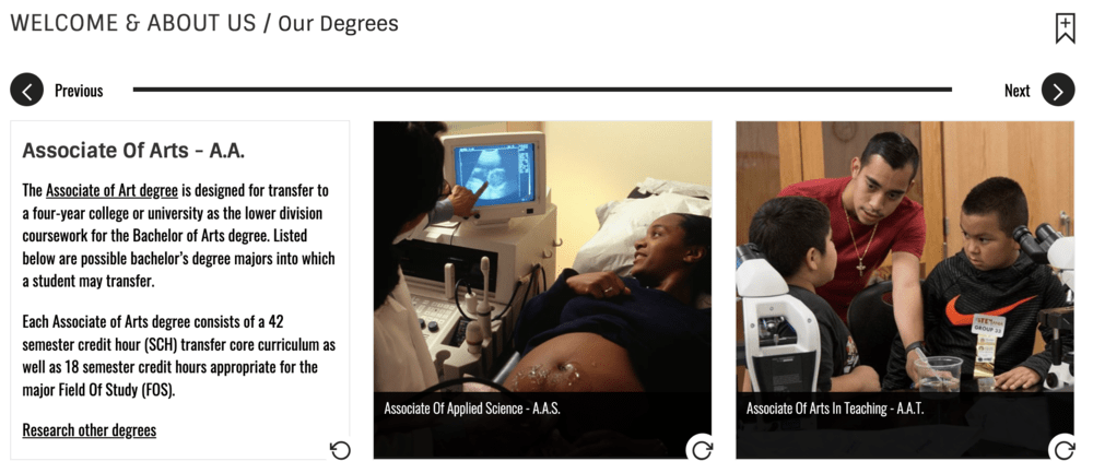 Dual Enrollment dashboard example