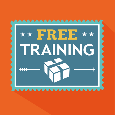 Free training offer with a box icon on an orange background