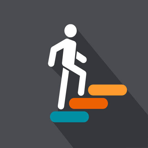 person walking upstairs icon