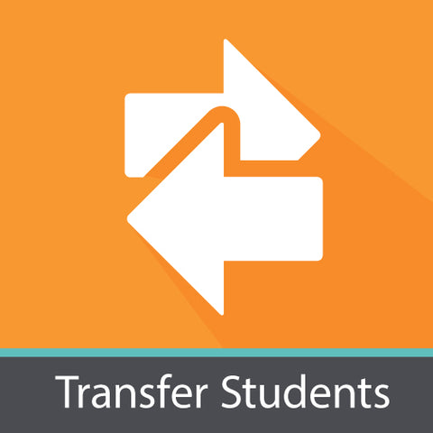 double arrows transfer students icon