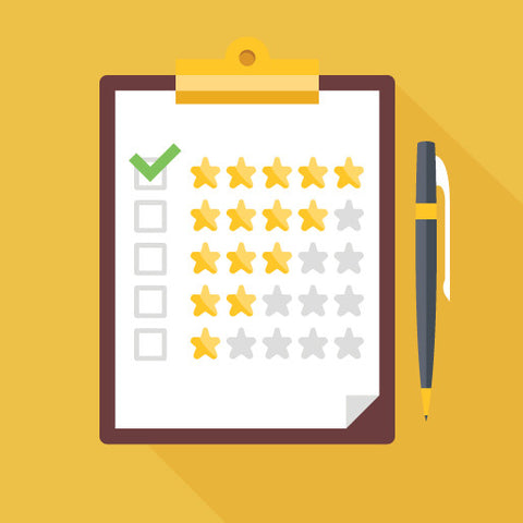 A checklist that has 5 options for 1 star through 5 stars with a green checkmark next to the 5 stars option