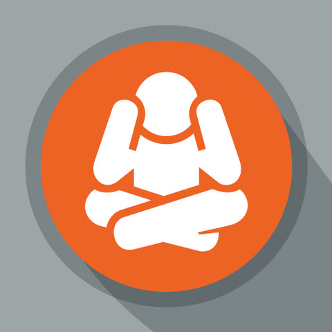human seated figure meditating icon