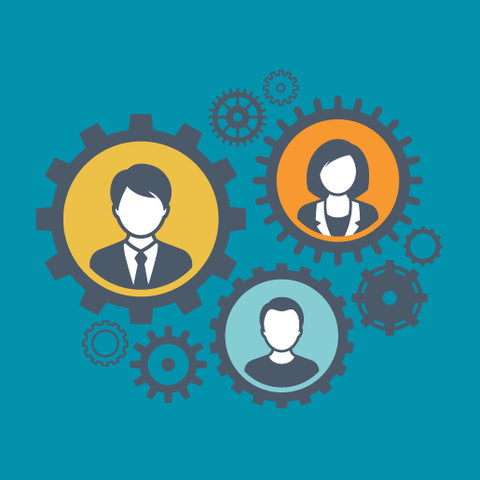 Image of three people inside circles