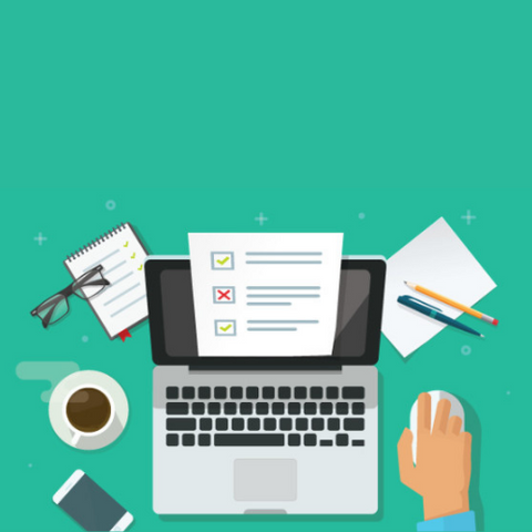 laptop showing checkboxes with right and wrong answers.