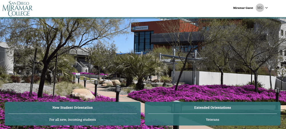 San Diego Miramar College dashboard example