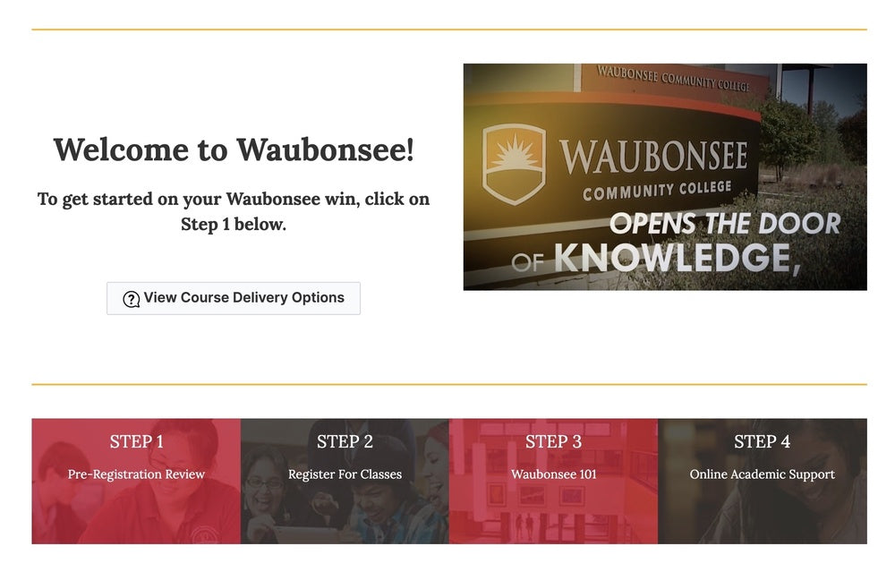 Waubonsee Community College dashboard example