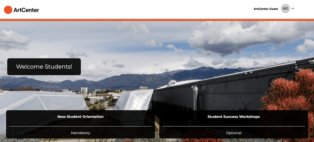 ArtCenter College of Design dashboard example
