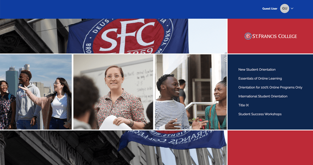 St. Francis College dashboard example