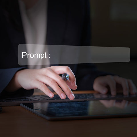 Person using a computer with a blurred background