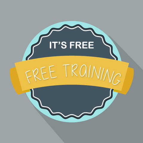 Badge with 'It's Free Free Training' text on a gray background