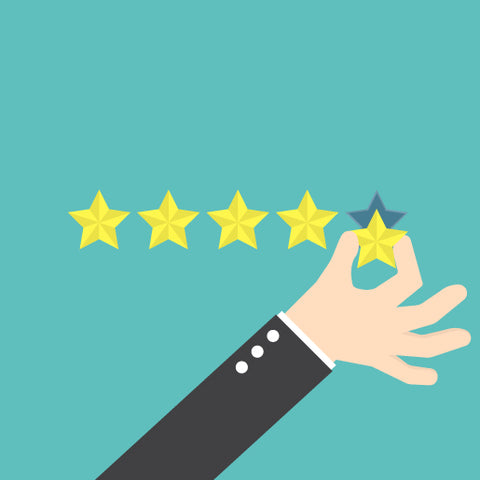 customer service hand five star rating icon