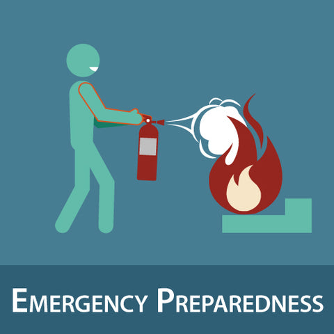 emergency  preparedness person putting a fire out icon
