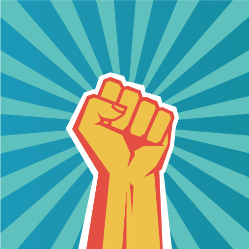 fist raised for empowerment icon