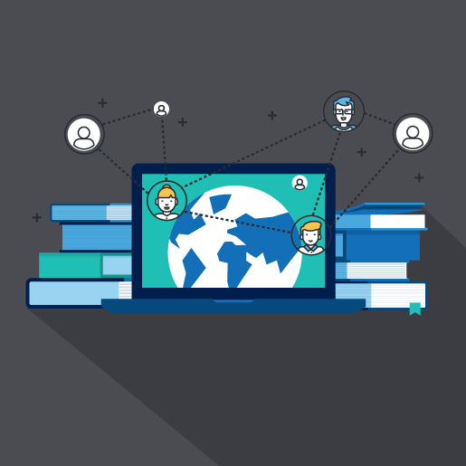 Image of computer with online resources.