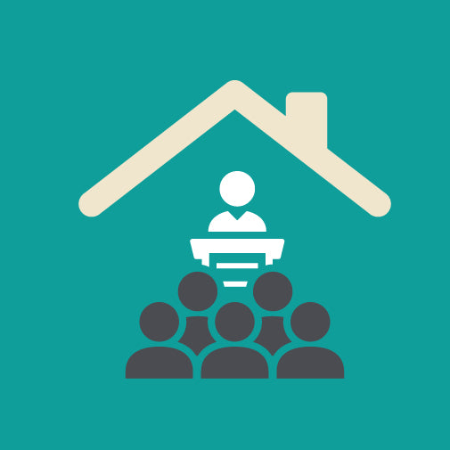 students with a professor icon