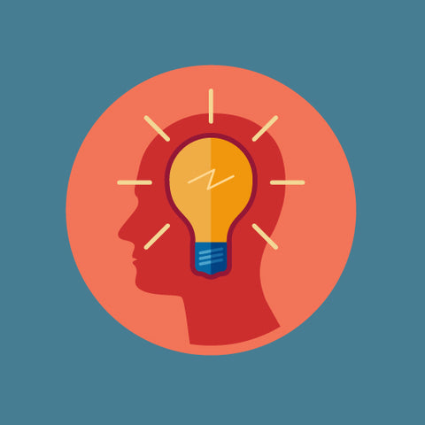 critical thinking head lightbulb icon