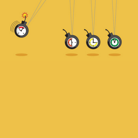 four hanging time bombs representing deadlines